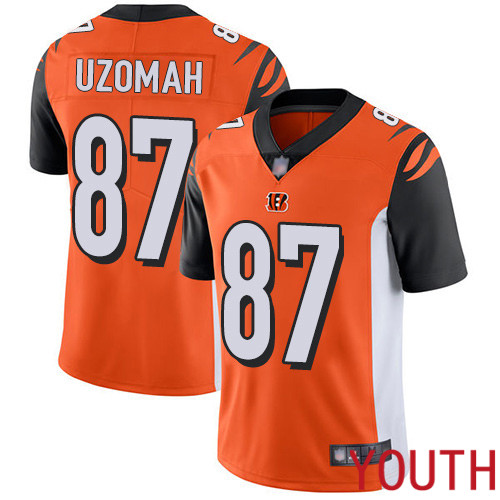 Cincinnati Bengals Limited Orange Youth C J Uzomah Alternate Jersey NFL Footballl 87 Vapor Untouchable